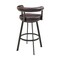 Armen Living Nolagam Swivel Counter Stool in Brown Metal with Brown Faux Leather 840254335592 - alternate 10